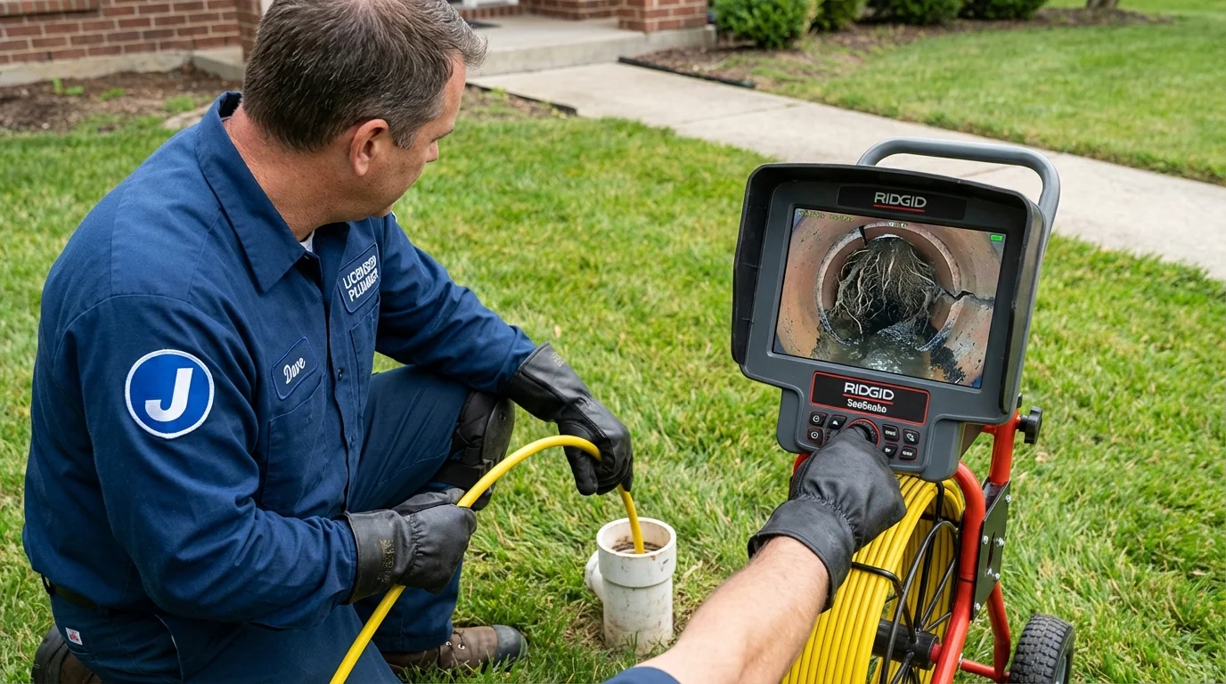 Sewer camera inspection being performed by Johns Plumbing LLC in Penrose